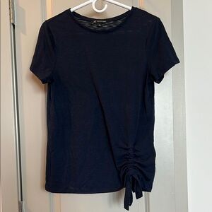 INC International Concepts Blue Tie Front Short Sleeve T-Shirt